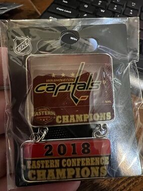 NHL Washington Capitals 2018 Eastern Conference Champions Red and Gold Dangler